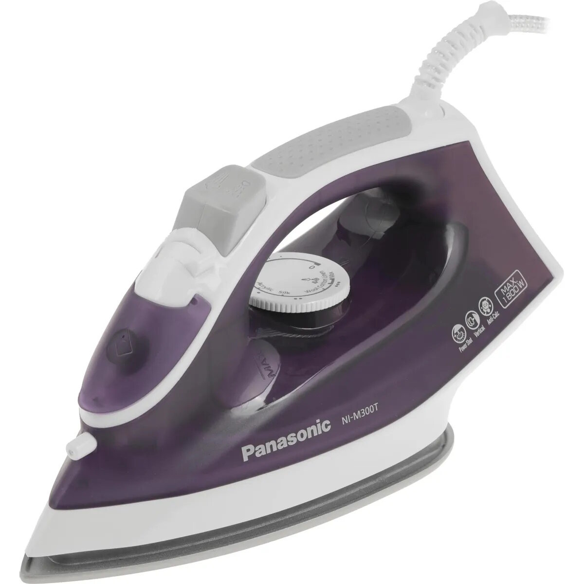 Утюг Panasonic NI-M300TVTW 1800 Вт титановая подошва белый/фиолетовый
