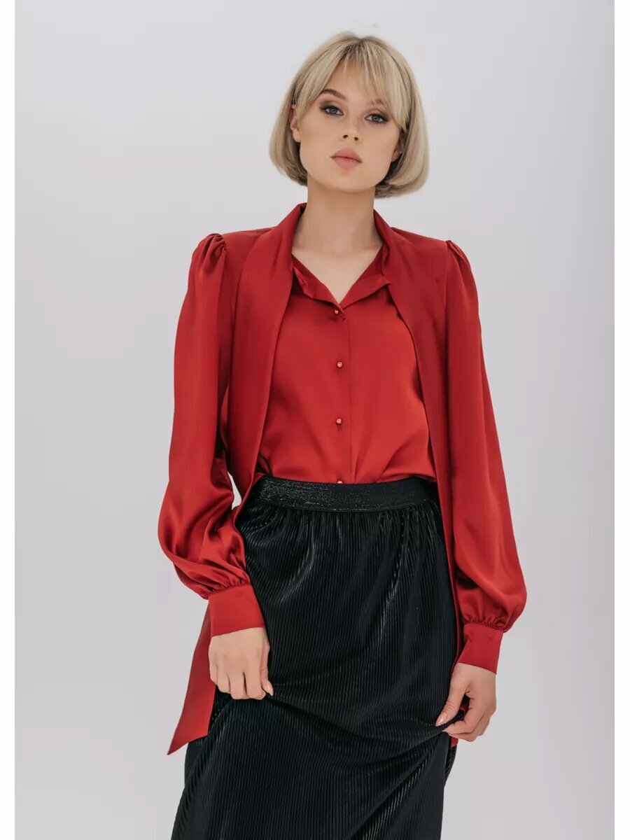 Блуза ZLATON`I Базовая коллекция, размер M/46, красный — фото 1