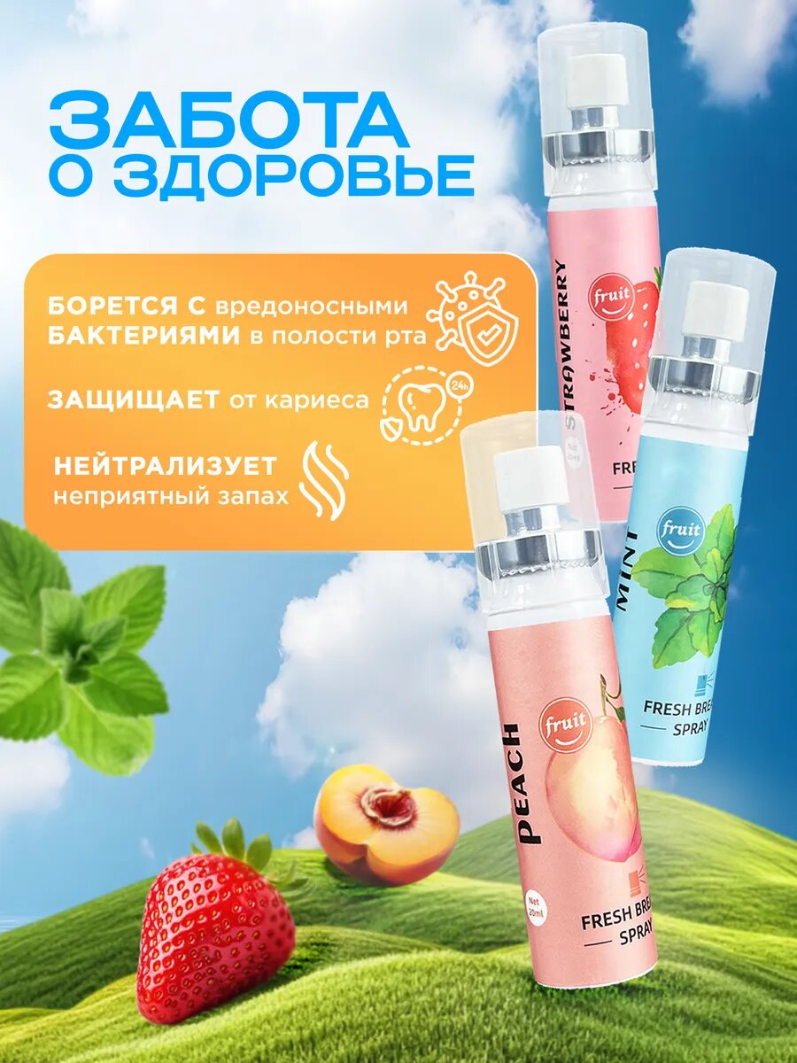 Картинки Освежающий спрей от запаха для полости рта со вкусом