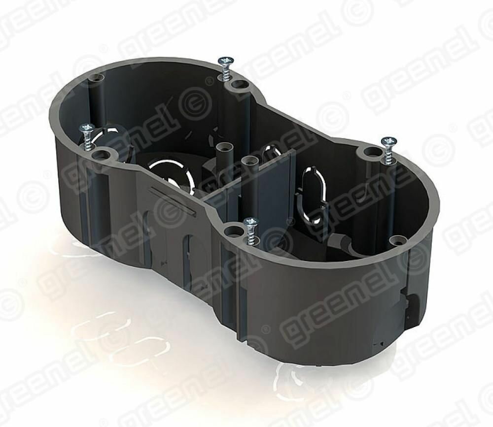 Коробка установочная 2-местная 141х70х45мм для кирпичных стен GREENEL (4шт)