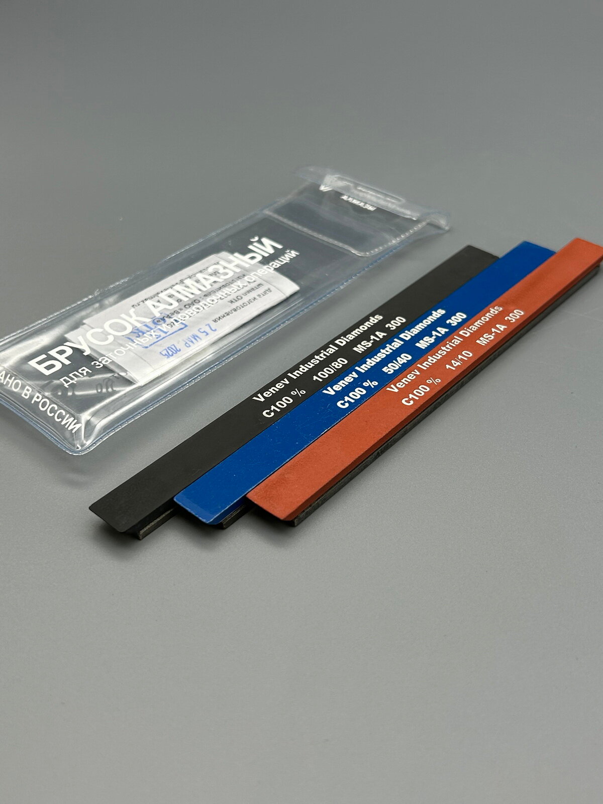 Набор алмазных брусков VID MS-1А 300 C100% COLOR 3 шт 100/80 50/40 14/10 микрон