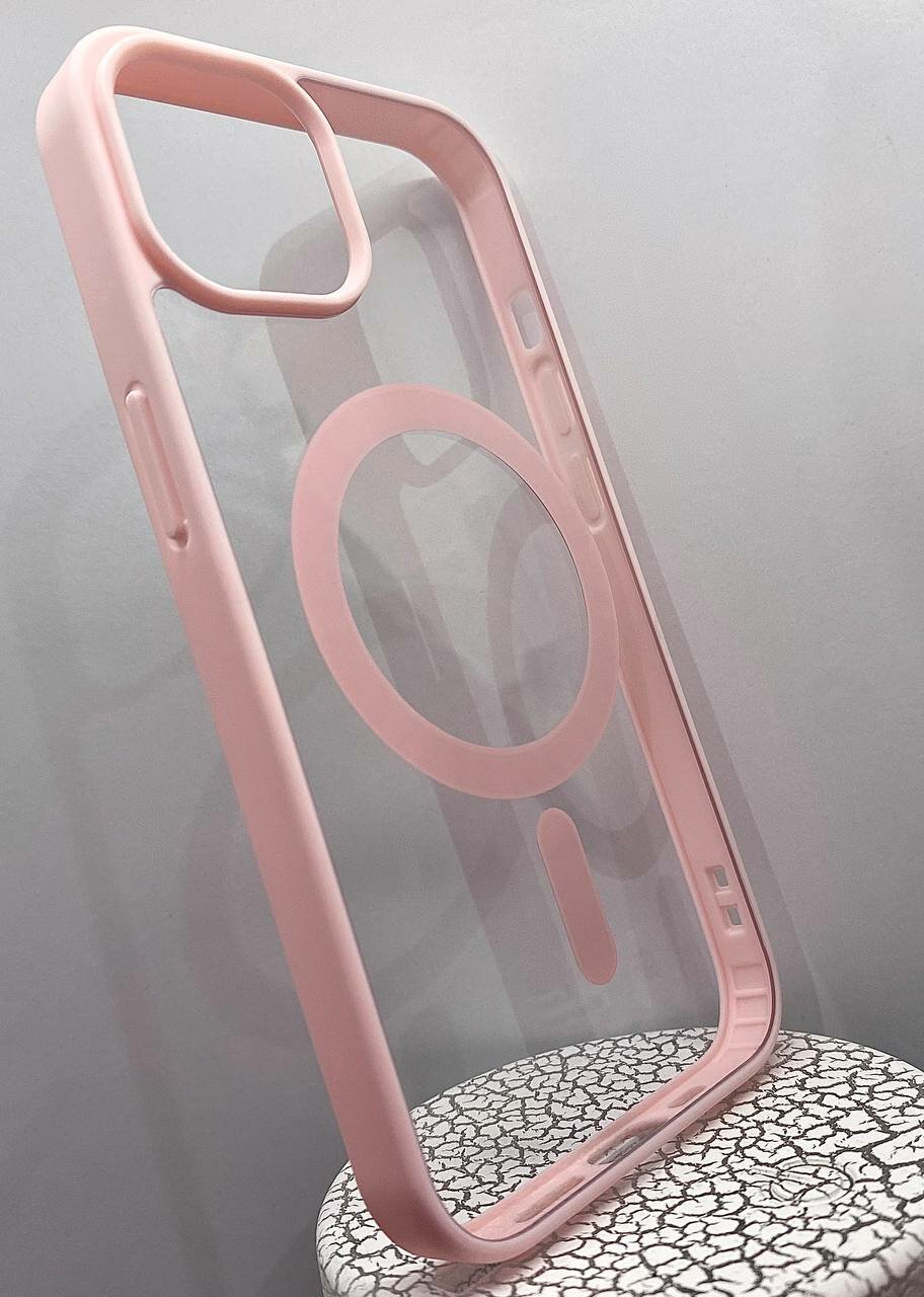 Чехол-бампер, для iPhone 13, силикон, розовый, магнитный