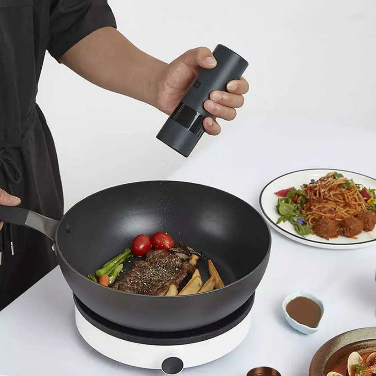 Изображение Электромельница для специй HuoHou HU0141 Electric Pepper&Salt Grinder Черный (RU)