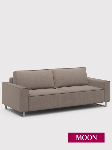 Изображение товара Диван-кровать раскладной пантограф (тик-так) MOON 005, , бежевый, велюр, эксклюзивная пена UniqFoam, 240х114х91 см