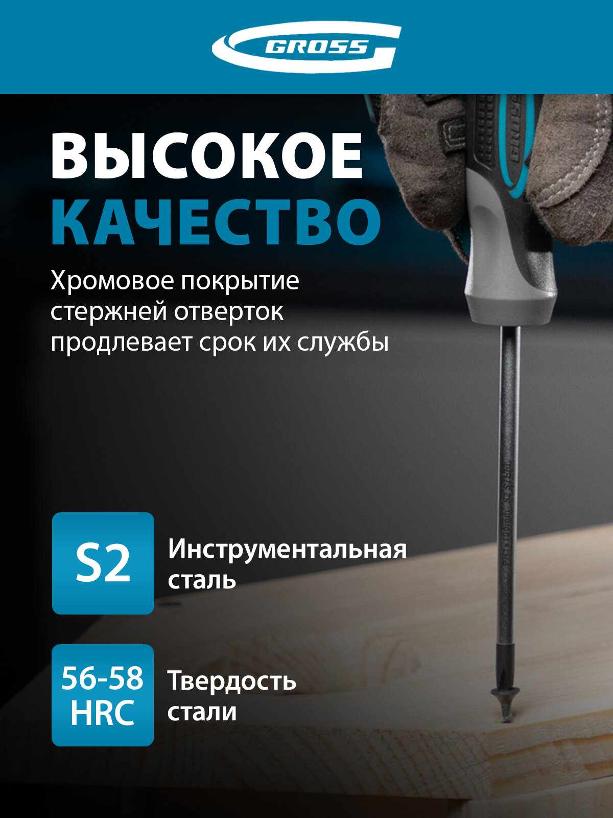 Набор отвёрток Gross PH, 3 шт, S2, трехкомпонентная рукоятка 12166 — фото 1