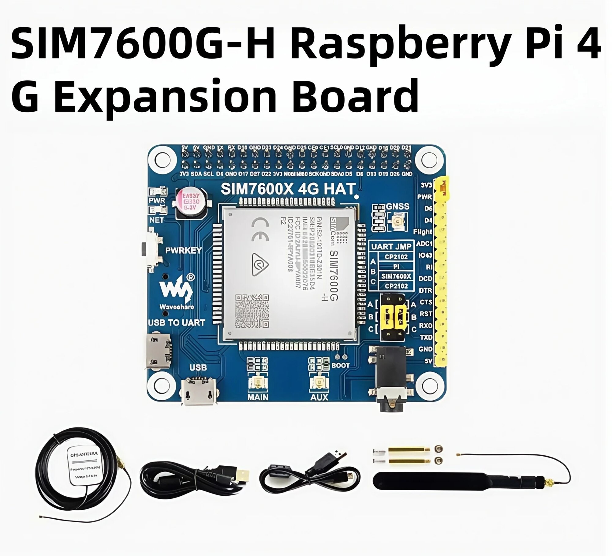 Модуль SIM7600 Waveshare для Raspberry Pi, SIM7600G-H
