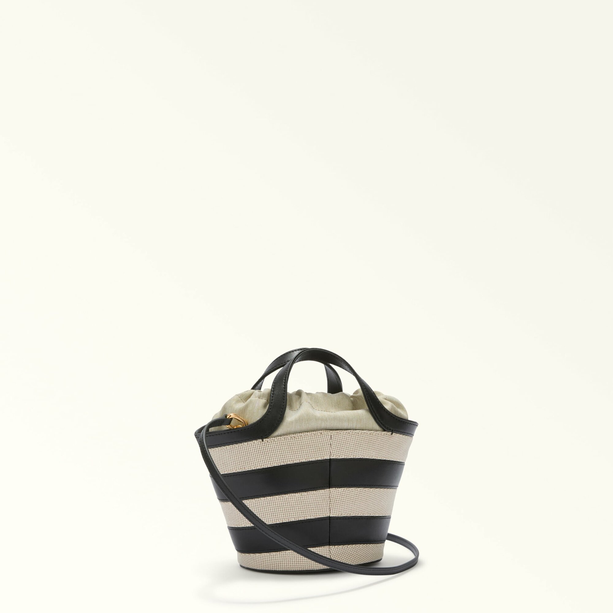 Сумка тоут FURLA FURLA VORTICE MINI TOTE, фактура гладкая, плетеная, черный — фото 1