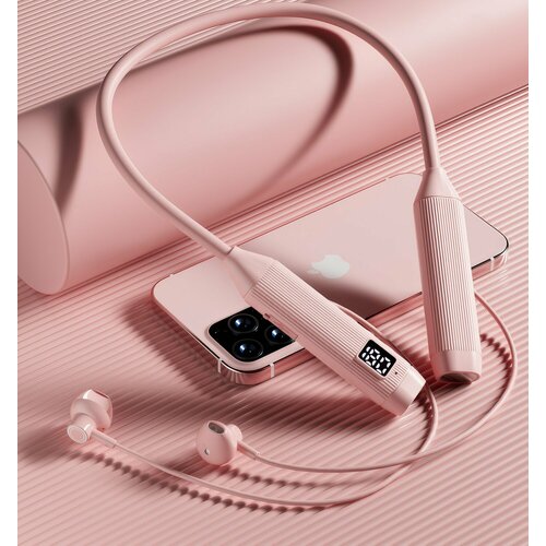 Беспроводные наушники вкладыши TECH HiFi Classicism с LED-экраном USB-C розовый 538₽