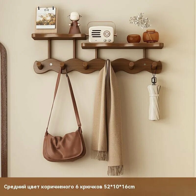 Полка интерьерная с крючками 52 см х 110 см х 10 см