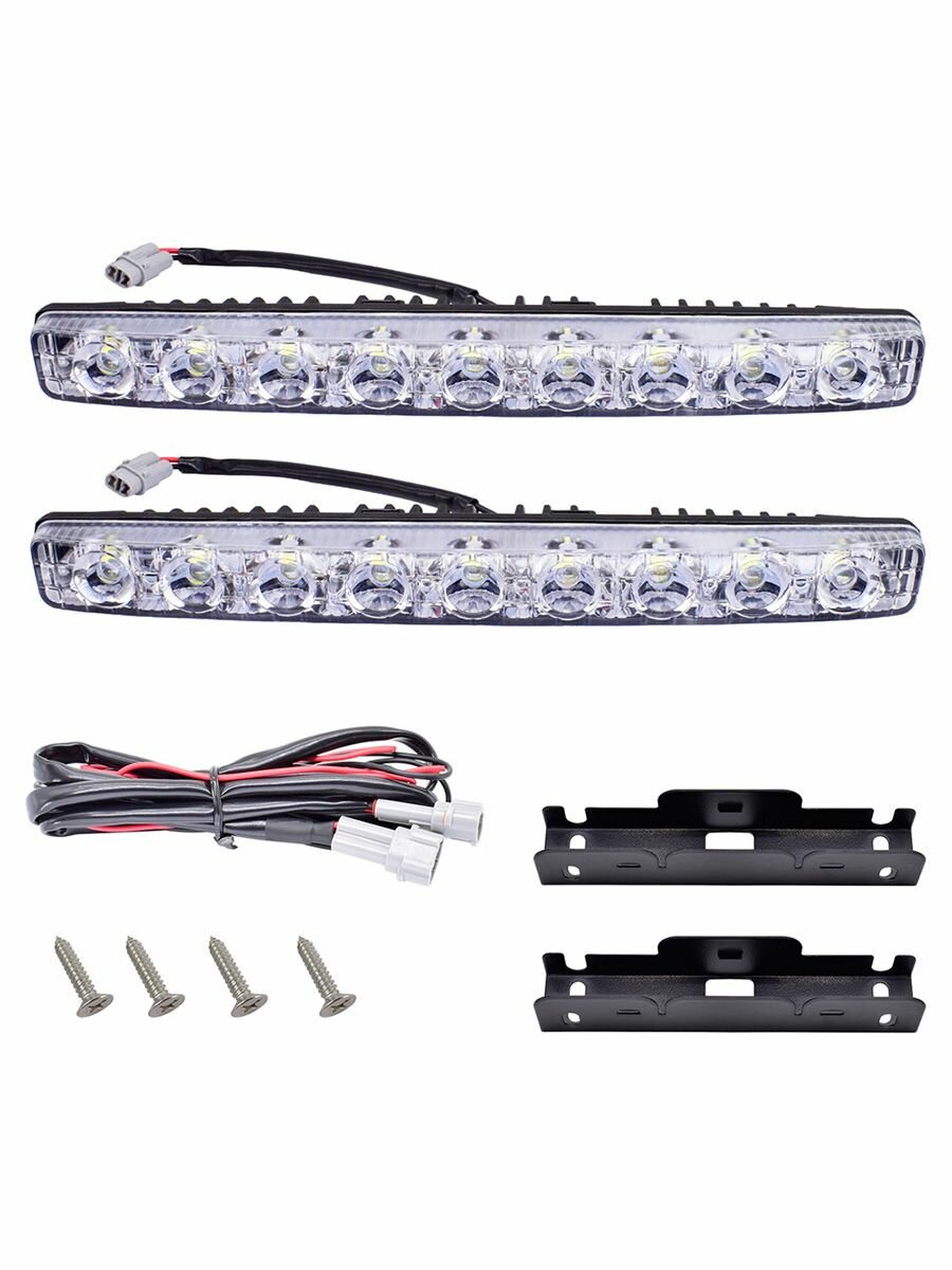 Дневные ходовые огни BBAAMP, 9 LED, 12В, 5Вт, ABS-пластик, белый