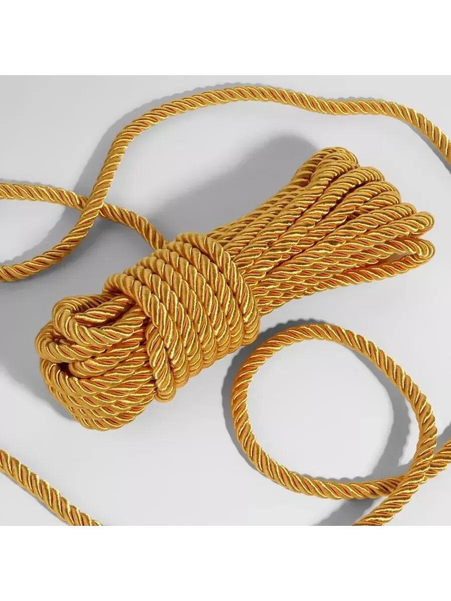 Шнур витой d - 10 мм 9 +/- 1 м цвет золотой