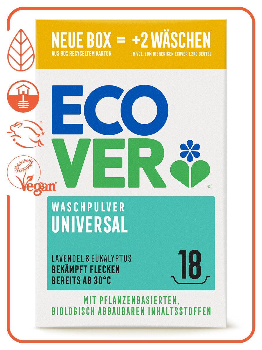 Ecover Экологический стиральный порошок-концентрат универсальный 1,35 кг