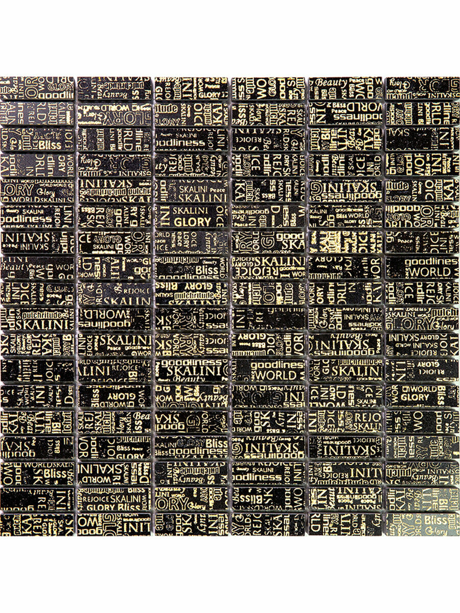 Декоративная плитка мозаика из мрамора на сетке Skalini Impress размер листа 300х30 мм чип 48х15 мм толщина 10 мм