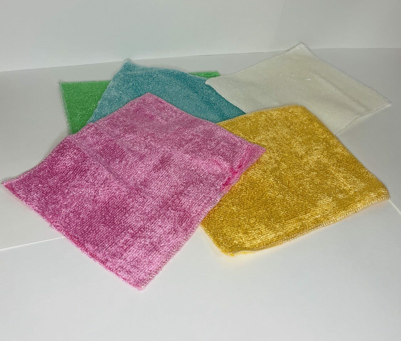 Салфетки из бамбукового волокна, две штуки, набор, антибактериальные, разных цветов — фото 1