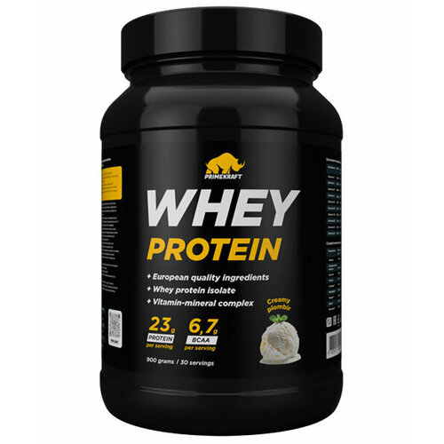 Сывороточный протеин Prime Kraft Whey Protein 900 г, 30 порций (Сливочный пломбир)
