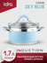 Кастрюля LARA LR02-440 SKY BLUE/ 1.7 л/ d-16 см/ крышка дуршлаг/ ...