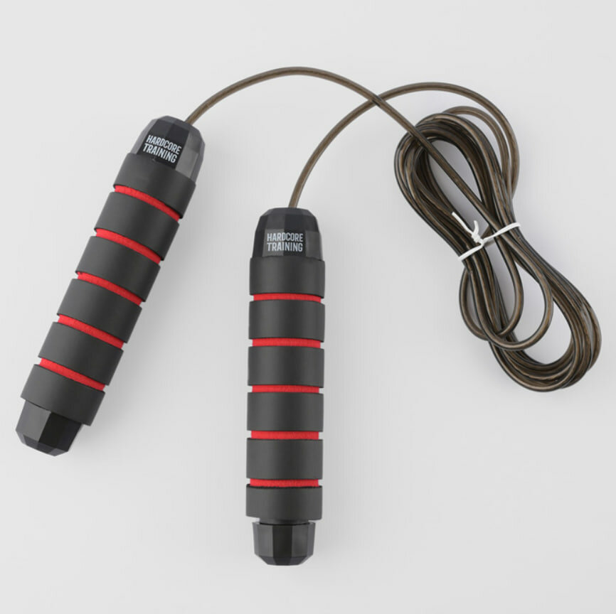 Скакалка Hardcore Training Skipping Rope. Черно-красная. Универсальная, для спорта и фитнеса — фото 1