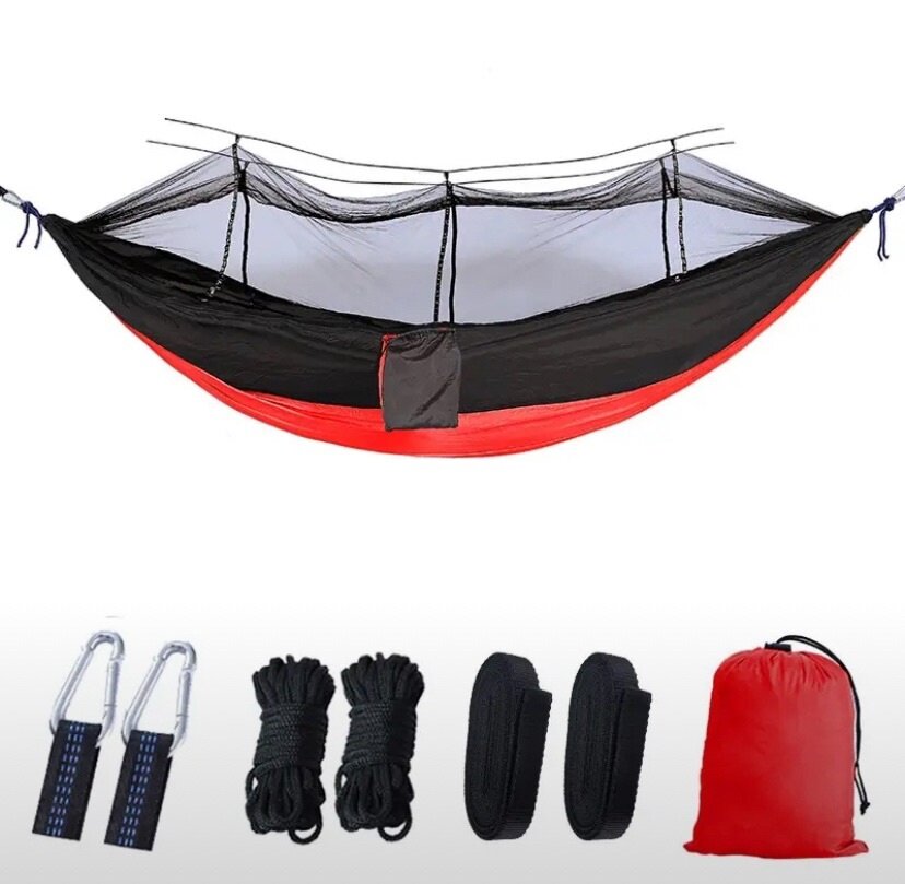 Гамак с москитной сеткой/Гамак для кемпинга на открытом воздухе/Красный