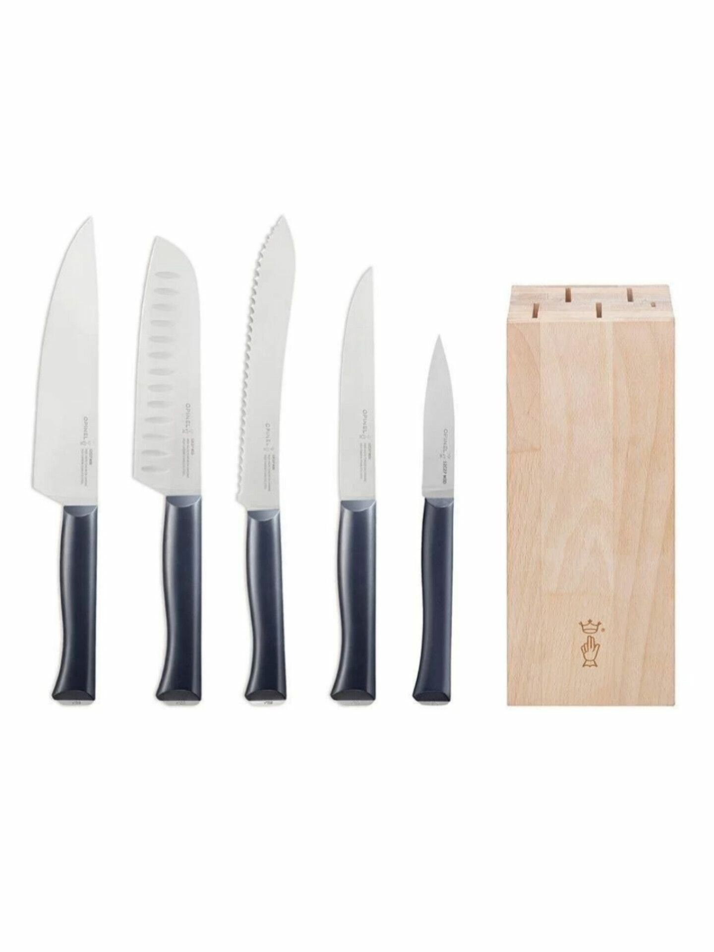 Набор поварских ножей Opinel Intempora, 5 предметов, сталь, синие