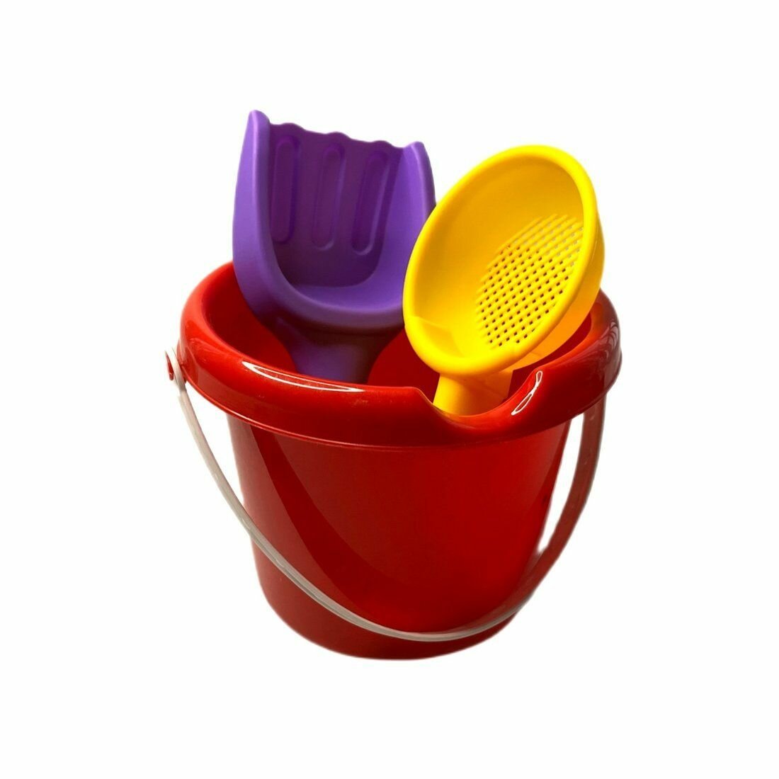 Песочный набор №44, 3 предмета: ведро малое, лопатка, сито
