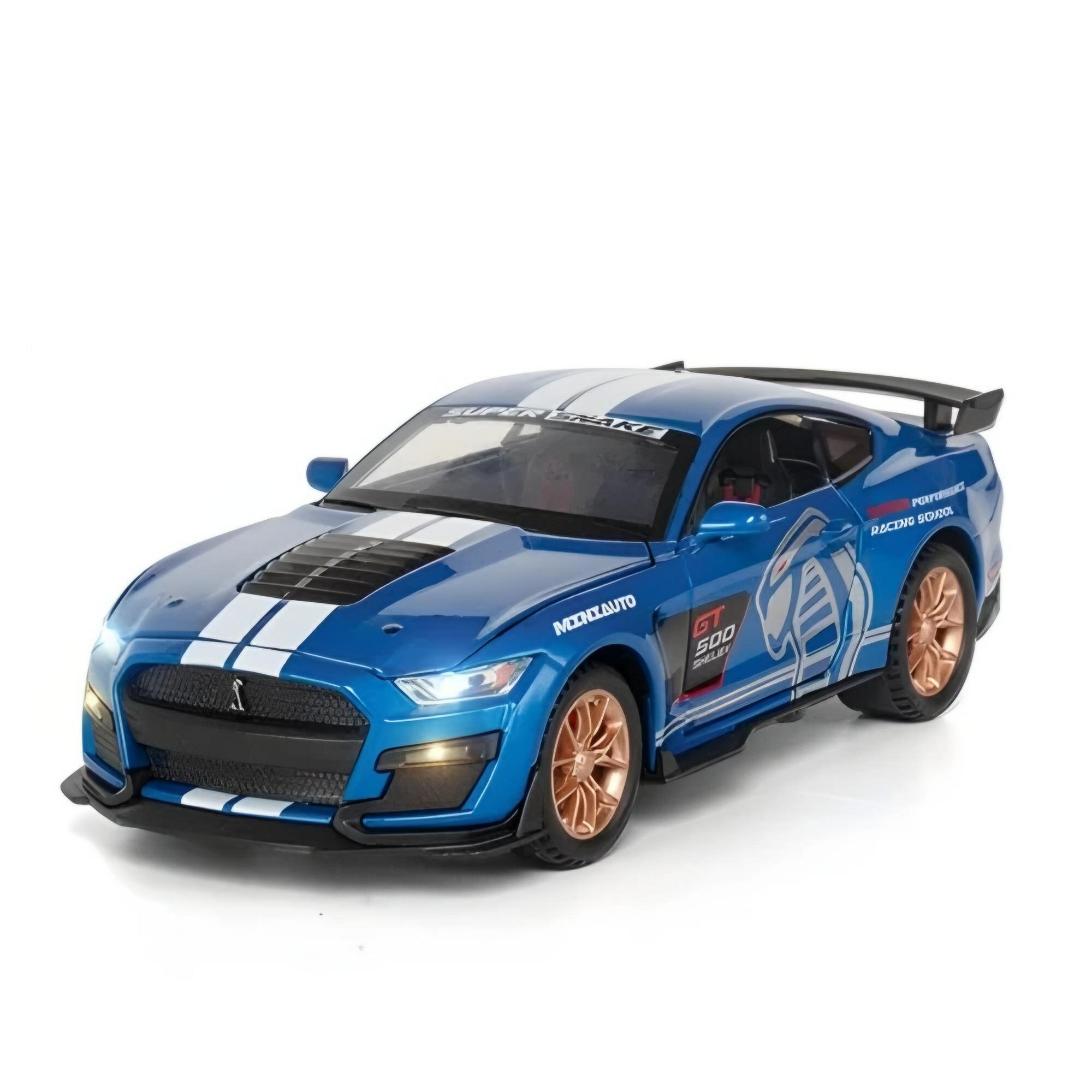 Машинка Shelby Ford Mustang GT500 1:32 массштаб, металлическая, с звуковыми и световыми эффектами, синяя