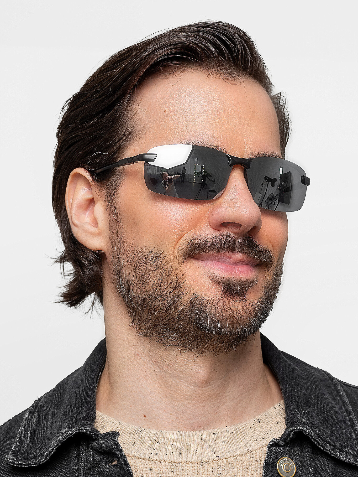 Солнцезащитные очки Zabologen, серебряный/черный — фото 1