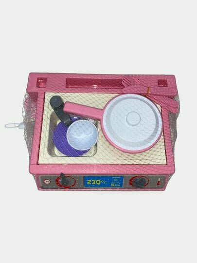 Детская кухня с плитой и раковиной для девочки, 6 предметов — фото 1