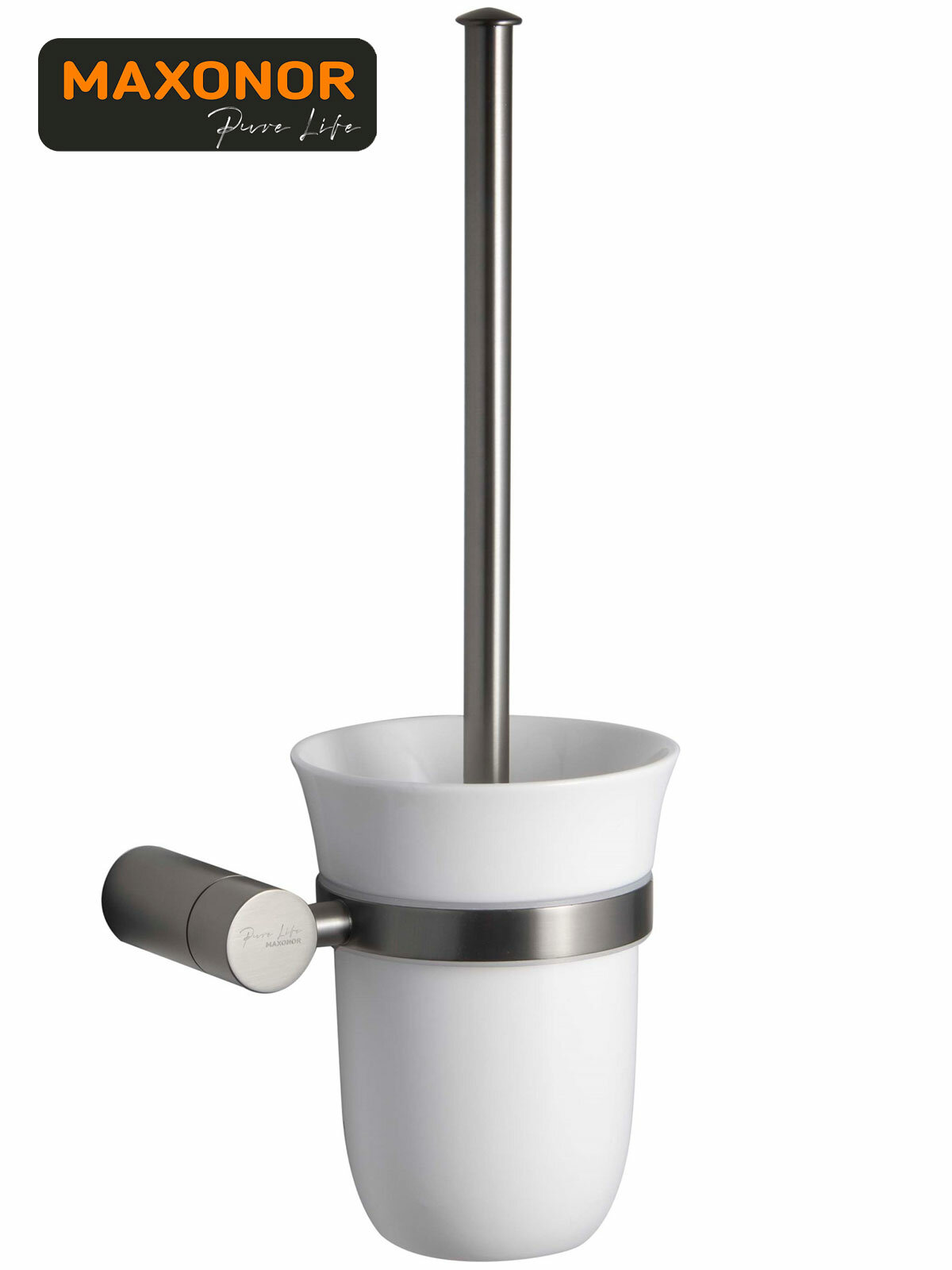 Ёршик для унитаза настенный Maxonor Pure Life SHADE PL1710-9 графит матовый Керамика / Латунь