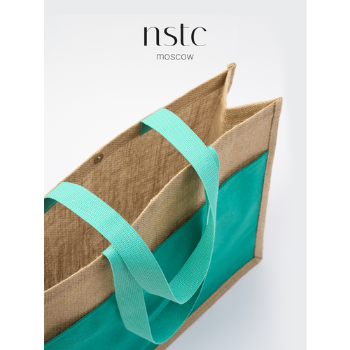 Сумка пляжная nstcmoscow фактура плетеная розово-бежевая 1248₽