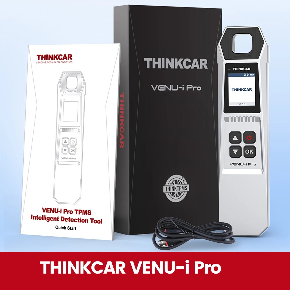THINKCAR VENU i Pro TPMS Диагностический инструмент для измерения давления в шинах автомобиля 315 МГц/433 МГц Сброс неисправностей TPMS Поддержка обучения/активации/программирования датчиков для THINKSCAN 689BT, VENU-i Pro