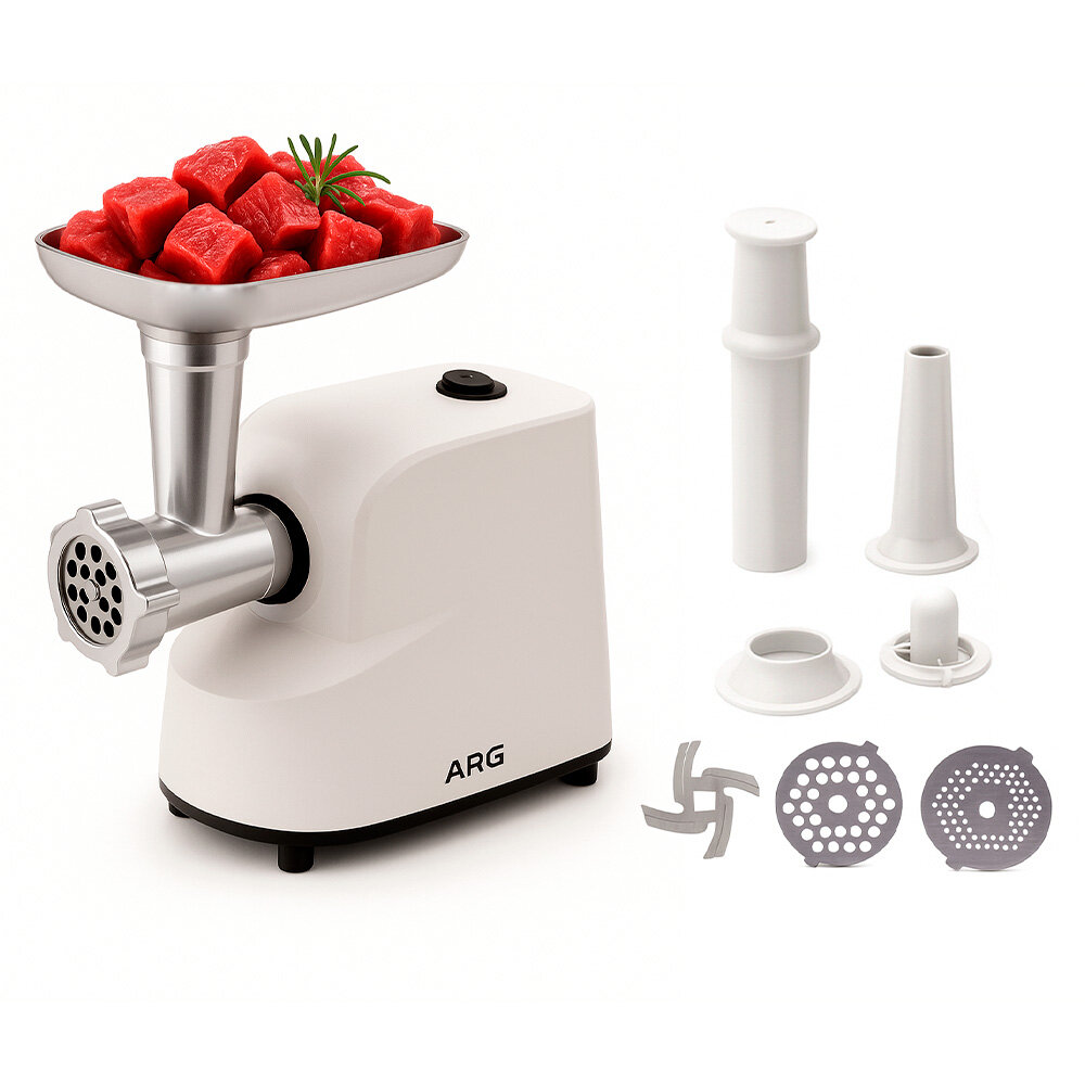 Мясорубка ARG MGO-04 2кг/мин с насадками прорезиненные ножки пластик