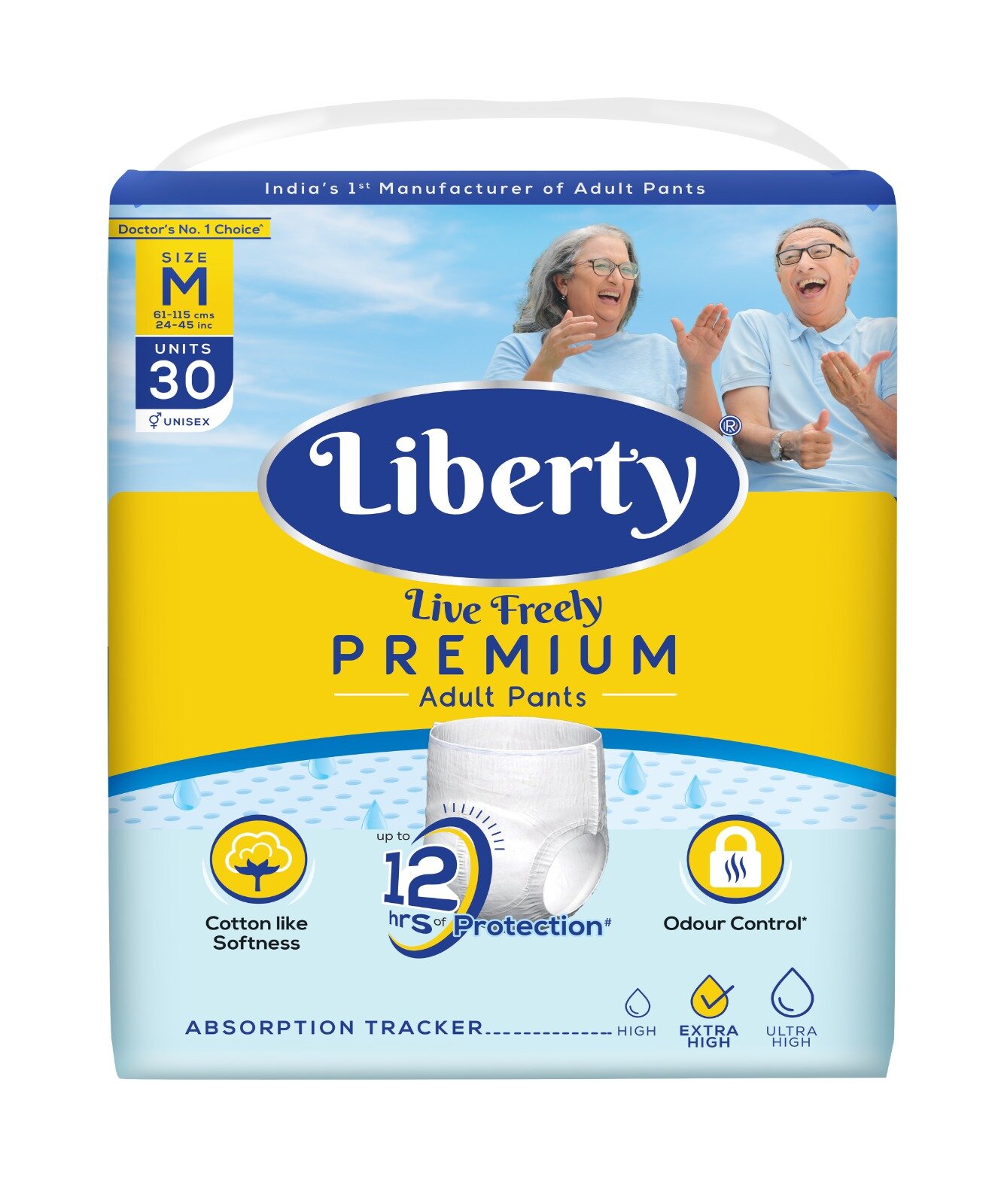 Подгузники-трусы Liberty Premium Medium, объем талии 61-115 см, 30 шт.