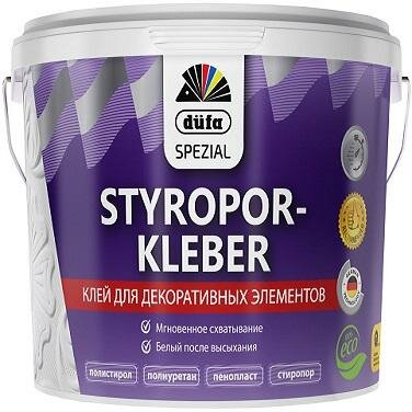 Клей Стиропоровый Dufa Styroporkleber 3кг для Наклеивания Потолочных Облицовочных Плит из Пенопласта Внутри Помещений.