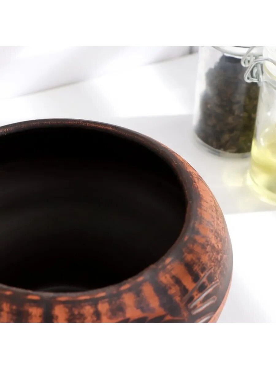 Прочный глиняный горшок для жаркого 06 л