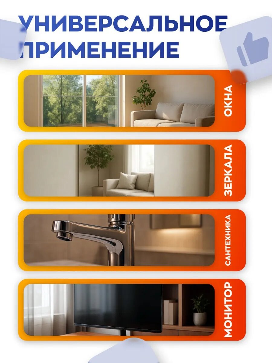 Тряпка для уборки стекол и зеркал без разводов, CleanBox "Glass Fiber Waffle" — фото 1