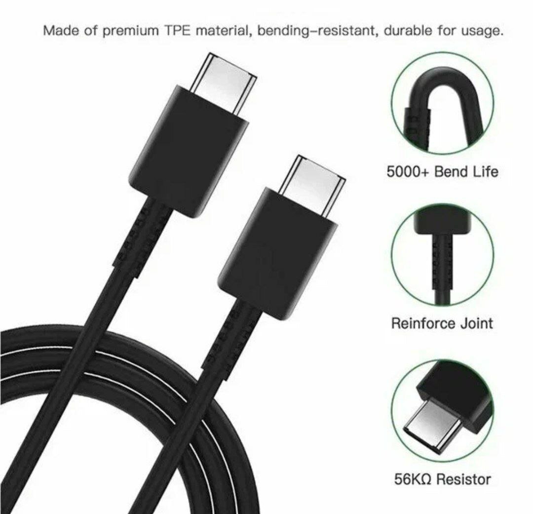 Кабель USB ORG Samsung Fast Charging USB Type-C to Type-C Cable 3A 1.8 м (Черный)