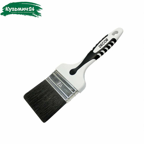 фото Кисть decor black white для грунта, чёрная щетина 75х15мм 840-075