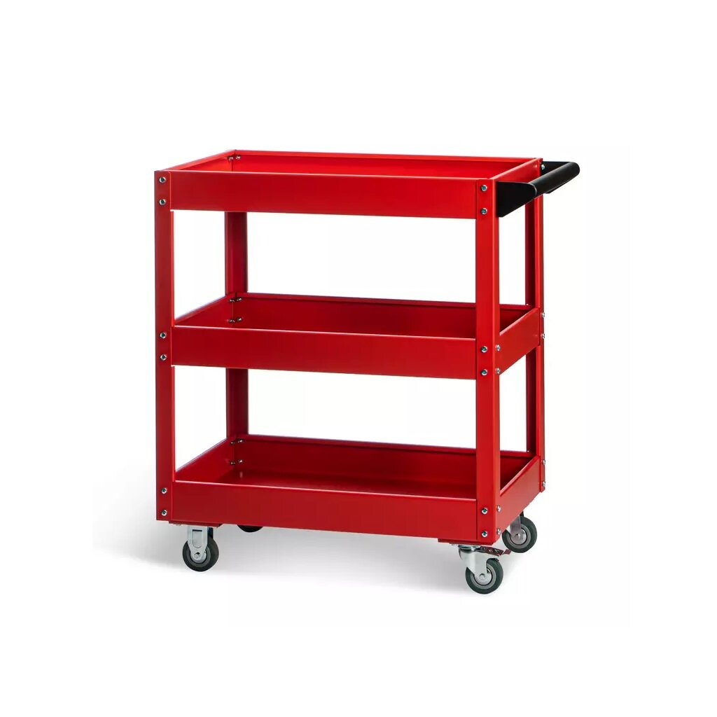 RUNTEC Тележка с тремя открытыми полками красный RAL 3020 800x385x830 мм RT-3R