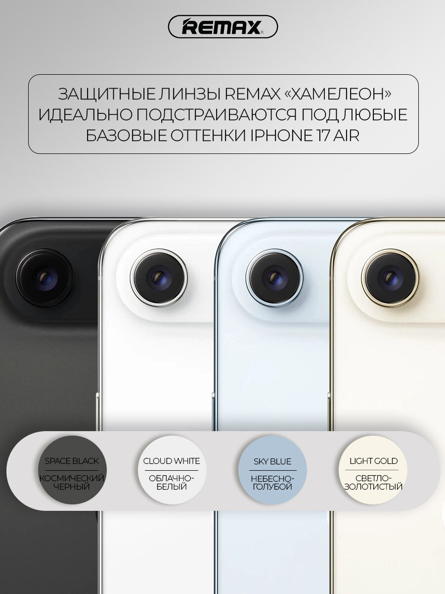 Линзы для камеры iPhone 17 Air / iPhone Air, REMAX GL-27, хамелеон — фото 1