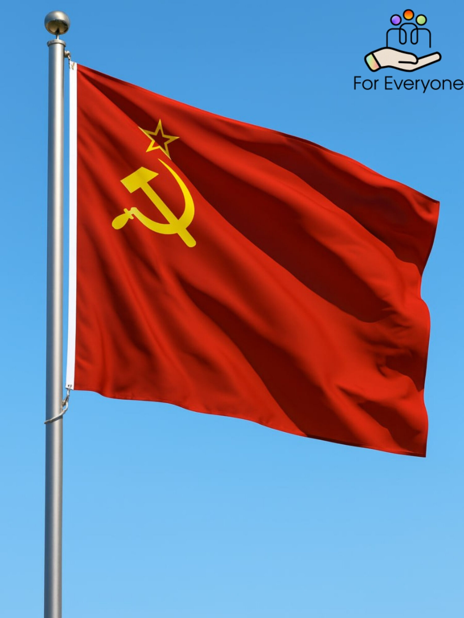 Флаг СССР из полиэфирного шелка, красный, 90х140 см, символ эпохи