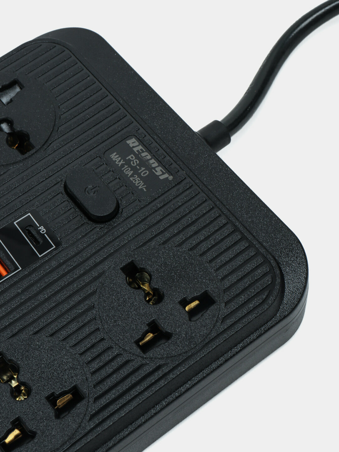 Удлинитель Recrsi "PS-10", с фильтром и USB/Type-C, 3 розетки — фото 1
