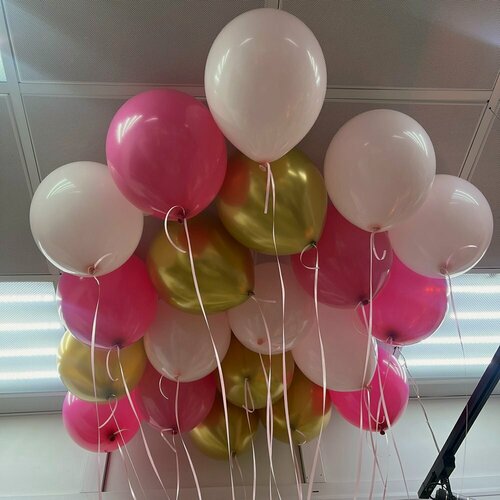 Изображение товара Набор шаров с гелием № 556 - в потолок розовое облако ( аэродизайн )