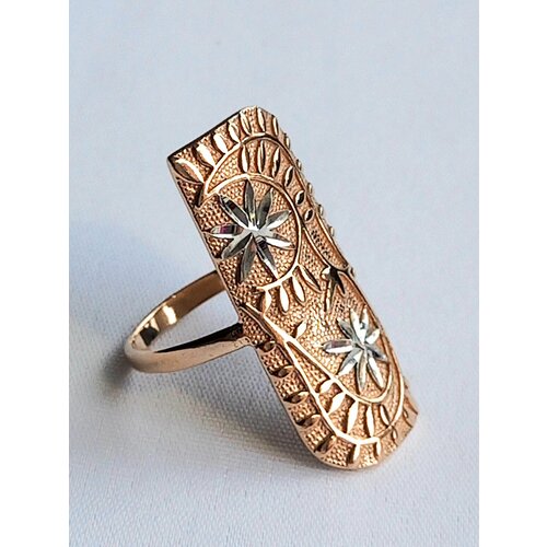 Кольцо, размер 18, желтый, белый