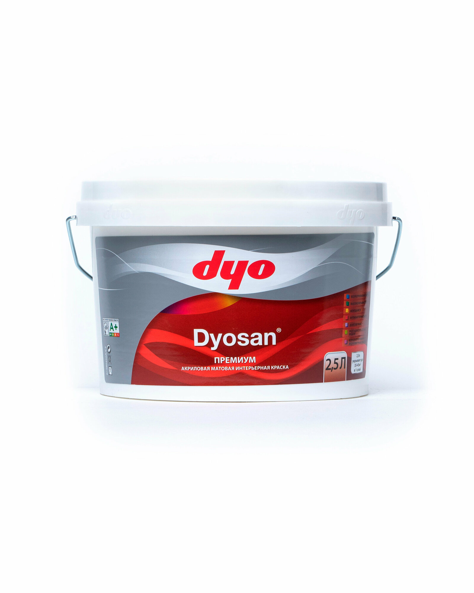Краска акриловая DYO Dyosan интерьерная для детской влагостойкая моющаяся матовая белый 2.5 л