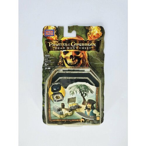 Пираты Карибского моря винтаж (2006 г.) фигурка Mega Bloks Pirates of the Caribbean Dead Man's Chest Jack Sparrow #1011 - 30 шт.