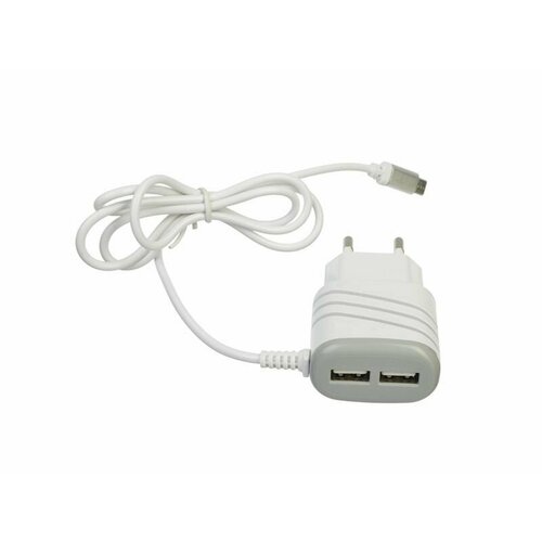 Зарядное устройство MIX - Micro Usb и IP, 2 USB, 220 В, 2A, 1 м, пластик FORZA