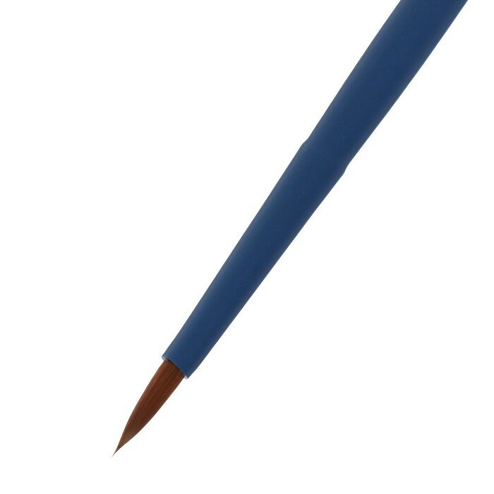 Кисть синтетика №4 круглая Roubloff "Aqua" ручка короткая синяя, покрытие обоймы soft-touch - фото №12