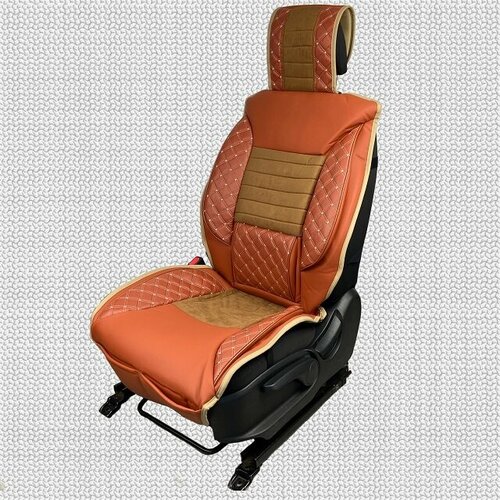 STIL Накидки на передние сиденья ЭкоКожа-жаккард цвет коричневыйкоричневыйбежевый 4099₽