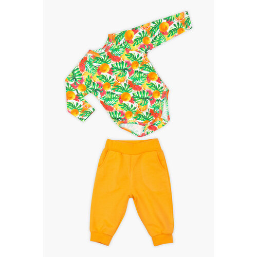 фото Комплект одежды little world of alena, размер 86, желтый, зеленый