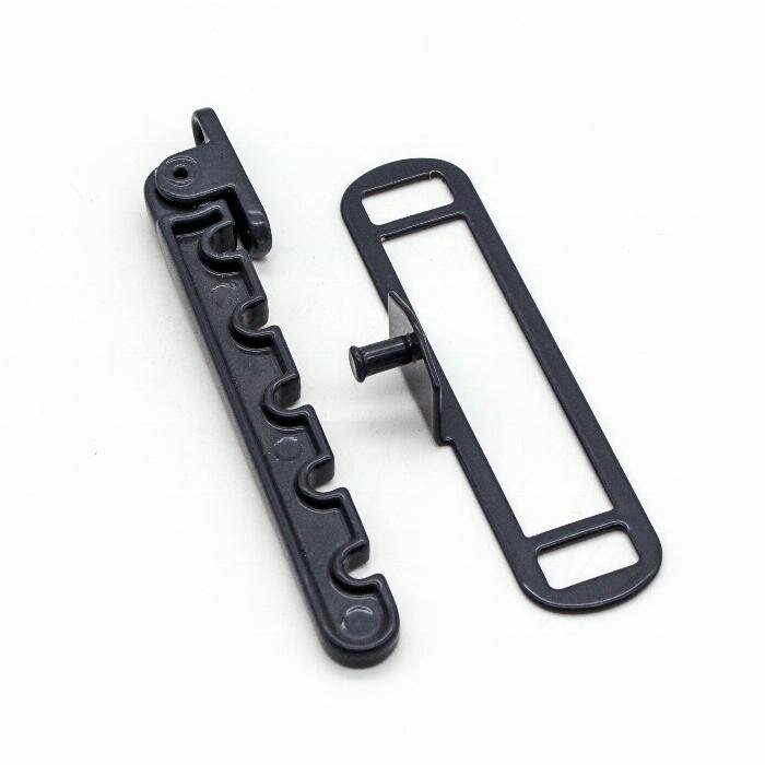 фото Гребёнка для алюминиевых окон металл (ограничитель открывания) серая Ral 7016